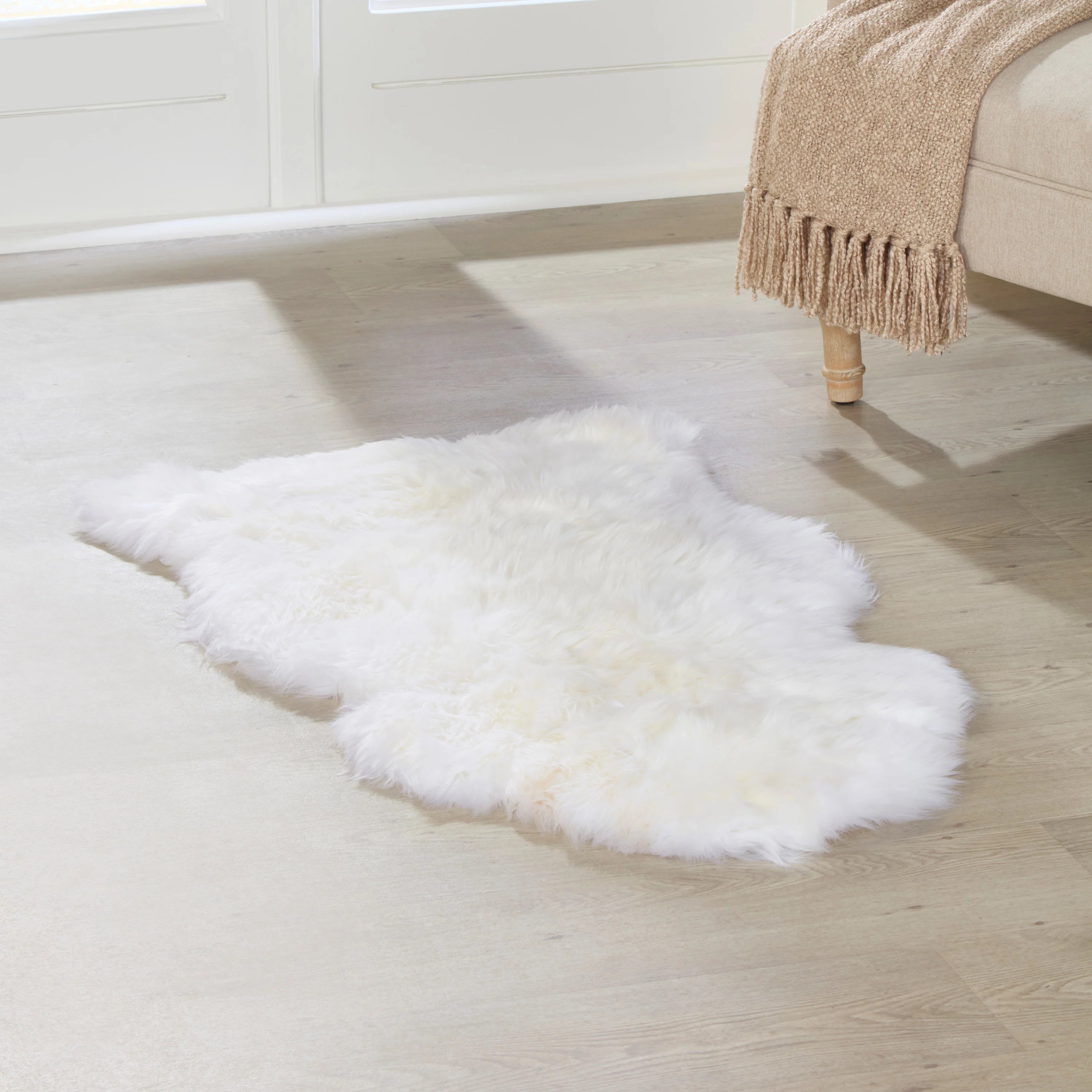 Premium Natural White Sheepskin Rug